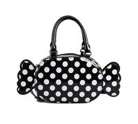 Bolso de hombro de piel sintética para mujer, de gran capacidad, con correa desmontable, con formas de caramelo, para uso diario, oficina, trabajo, salidas sociales, Black, 11.81 x 8.66 x 3.94 inches