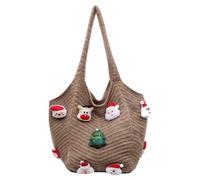 Bolso de hombro de punto hueco de ganchillo casual hueco bolso de punto bohemio para mujer verano playa, Khaki, 16.54*5.91*13.39inch