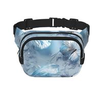 Bolso de hombro de viaje con mariposas de cristal blanco, riñonera moderna e informal, riñonera cuadrada de doble capa, color negro, talla única, Negro, One Size