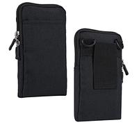Bolso de Hombro del Teléfono Celular, Fundas de Cinturón Móvil Negro, Billetero de Hombre Bolso Cruzado Teléfono Bolso de Monedero Cartera Celular Bolsa Riñoneras Bolso Bandolera Bolsa con Correa