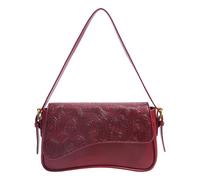 Bolso de hombro elegante de piel sintética para mujer, con correa ajustable, bolsa cruzada para el hombro y las axilas, para compras, trabajo y uso diario, rojo vino, 255*150*65MM