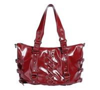 Bolso de hombro estético de gran capacidad para motocicleta, piel sintética, punk, remaches, cruces, vendajes, axilas, bolso de hombro para mujer, Red, One Size