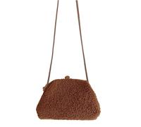 Bolso De Hombro Felpa Bonito para Mujer Y Niña Mano Gran Capacidad Compras Lana Cordero Bolsos para Citas Hombro Felpa