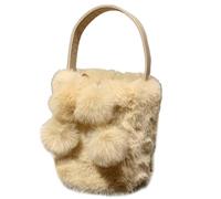 Bolso De Hombro Felpa para Mujer Y Niña Bandolera Gran Capacidad Bolsos Cubo Versátil Cubo con Cadena