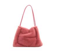 Bolso de hombro for mujer, bolso con asa superior, mano femenino for otoño e invierno, felpa suave, compras versátil(Pink)