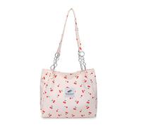 Bolso de hombro funcional con cadena para mujer, gran capacidad, con asa superior, para diversas ocasiones, trabajo, mujeres, White, One Size