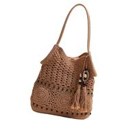 Bolso De Hombro Ganchillo Inspiración Étnica para Mujer Bolso Tejido Gran Capacidad Adecuado para Días Playa Y Compras En La Ciudad Bolsa Algodón Natural