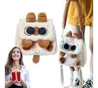 Bolso de Hombro Gatito de Peluche - Saco Creativo con Forma de Animal, Mochila Única de Juguete Esponjoso, Porta Muñecas Divertido | Peluche Decorativo para Jóvenes, Almohada Coleccionable, Picnic, Na