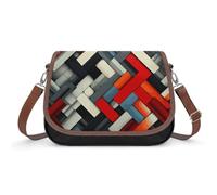 Bolso de hombro geométrico diagonal para mujer, bandolera de piel ajustable y extraíble, bolsas manos libres