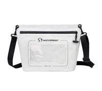 Bolso de hombro impermeable unisex con cremallera hermética IPX7 para natación, buceo, playa, actividades al aire libre (blanco)