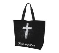 Bolso De Hombro Jesús Escritura Bolsa De Mano Portátil Plegable Tote Shopper Para Picnic Fitness Camping