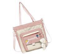 Bolso de hombro - Lindo bolso de hombro, bolso de escuela estética de hombro casual - Bolso escolar estética casual, Bolsa multiusos para portátil para niñas, universidad, viajes, escuela, rosa