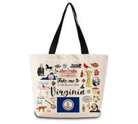 Bolso De Hombro Llévame A Virginia Ajustable Bolso Bandolera Impermeable Tote Bag Para Trabajo Amigas Estudiantes