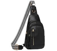 Bolso de hombro moderno para mujer con amplio almacenamiento, múltiples bolsillos, correa ajustable, bolsa cruzada, Black