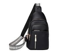 Bolso De Hombro Multibolsillos - Soporte De Hombro De Cuero Para Mujer, Estación De Pecho De Moda Retro, Pequeña Bolsa De Bàndouliere | Sàc A Baņdouliè Casual Para Viajes Diarios, Org, Negro , Se