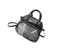 Bolso de hombro multiusos de PU ligero con parte superior práctico bolso para viajes escolares uso diario bolsa de hombro con gran capacidad, Negro