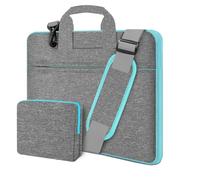 Bolso de Hombro para Computadora Portátil de 13"-14" con Estuche Pequeño para MacBook Pro de 14", M3/M2/M1 2024-2021, Todos los Modelos de MacBook Air/Pro de 13,3", XPS 13/14,Azul grisáceo oscuro