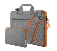 Bolso de Hombro para Computadora Portátil de 13"-14" con Estuche Pequeño para MacBook Pro de 14", M5/M4/M3/M2/M1 2025-2021, Todos los Modelos de MacBook Air/Pro de 13,3", XPS 13/14,Naranja gris oscuro
