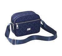 Bolso de hombro para mujer a la moda y con cremallera de múltiples capas y una gran capacidad, práctica y ligera, bolsa de mensajero sobre el hombro para hombre, Bu1, Talla única