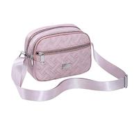 Bolso de hombro para mujer a la moda y con cremallera de múltiples capas y una gran capacidad, práctica y ligera, bolsa de mensajero sobre el hombro, Red, Talla única
