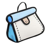 Bolso de hombro para mujer - Bolso de mano de dibujos animados en 3D, diseño 2D | Elegante aspecto de ilusión óptica, accesorio ligero, diseño único llamativo para el accesorio de viaje diario, azul