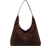 Bolso de hombro para mujer, bolsos de gamuza para mujer, bolsos para mujer, bolsos holgados para mujer, bolsa de gamuza para mujer para el trabajo, marrón oscuro, 28