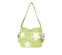 Bolso de hombro para mujer con diseño estético de mensajero lindo bolso de hombro de gran capacidad bolso de hombro casual (verde, talla única)