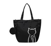 Bolso De Hombro para Mujer con Estampado Gato Lindo Lona Gran Capacidad Escuela Estudiantes IR Compras Viaje Universidad Lona