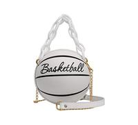 Bolso de hombro para mujer, con forma de baloncesto, redondo, bolso de mano para teléfono, beige, Talla única