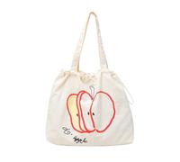 Bolso de hombro para mujer, estilo coreano, con cordón, asa superior a juego, gran capacidad, para viajes, axilas, con cordón, estilo coreano, White, One Size