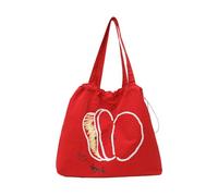 Bolso de hombro para mujer, estilo coreano, con cordón, asa superior a juego, gran capacidad, para viajes, axilas, con cordón, estilo coreano, Red, One Size
