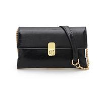 Bolso de hombro para mujer, estilo francés, a juego, axilas, retro, piel sintética, para viajar, Black, Talla única