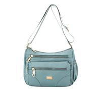Bolso de hombro para mujer, simple, de color sólido, multicapa, práctico, gran capacidad, separación de agua, cremallera, bolsa de mensajero al aire libre, bolsa de hombro de lona, Green, Talla única