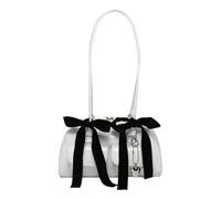 Bolso De Hombro para Mujer Viajeros Y Estudiantes Lazos Cinta Dulces PU Doble Bolsillo Bolso Mano Axila Frontal Monedero PU