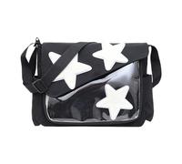 Bolso De Hombro para Mujeres con Patrón Estrella Estilo Coreano Messenger Nylon Crossbody Estudiante Libro Compras Citas Crossbody Star Searts Coreano Messenero