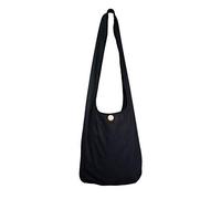 Bolso de Hombro para Mujerespara Esenciales Diarios-Bolso Cruzado para Mujeres con Interior Espacioso para Organizar lo Esencial-Descubre el Bolso Ideal Estilo Hippie para-Cada Ocasión((Liso-Negro))