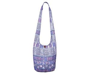 Bolso de Hombro para Mujerespara Esenciales Diarios-Bolso Cruzado para Mujeres con Interior Espacioso para Organizar lo Esencial-Descubre Bolso Ideal Estilo Hippie para-Cada Ocasión(Akha White Blue)