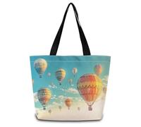 Bolso De Hombro Paseos En Globo Reutilizables Bolso De Cosméticos Bonitas Bolsa De Compras Para Enfermería Camping Compras