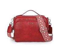 Bolso de hombro pequeño de Gladdon Cusual Multibolsillos PU ancho correa jacquard extraíble ajustable, rojo A, small, Jazz & Modern