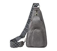 Bolso de hombro pequeño para hombre, riñonera, patrón de color sólido, con bolsa de piel sintética, bolsa de hombro, bolsa de viaje, deportes, bolsa cruzada portátil, gris, Talla única, Mochilas