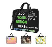 Bolso de hombro personalizado para computadora portátil con su foto/texto/logotipo, maletín de negocios personalizado, estuche protector, bolso de mensajero con asa, bolso de transporte, unisex