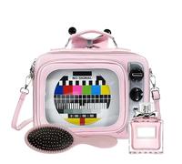 Bolso De Hombro - Poliéster, Tamaño, Bolso De Hombro En Forma De TV, Diseño Portátil | Bolso De Hombro Multifunción Ligero, Bolso De Fantasía Para El Uso Diario, Escuela, Estudio, Vo, rosa, Se référer