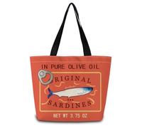 Bolso De Hombro Sardinas Originales Plegable Bolsos De Mujer Ligera Bolsa De Compras Para Estudiantes Trabajo Enfermería