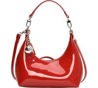 Bolso de hombro simple para mujer, diseño de axilas, bolso de mano estético, ideal para todos los días, para uso diario, simple, de piel sintética, color luna, Red, One Size