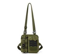 Bolso de Hombro Táctico Molle, con Soporte para Botella de Agua, Bandolera en T, para Escalada Senderismo Deportes y Entrenamiento(Green)