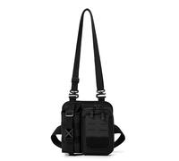 Bolso de Hombro Táctico Molle, con Soporte para Botella de Agua, Bandolera en T, para Escalada Senderismo Deportes y Entrenamiento(Black)