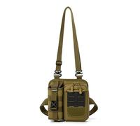 Bolso de Hombro Táctico Molle, con Soporte para Botella de Agua, Bandolera en T, para Escalada Senderismo Deportes y Entrenamiento(Brown)