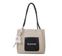 Bolso de hombro tejido moderno, versátil y llamativo, a la moda, ligero y espacioso para niñas y práctico, elegante para mujeres y práctico, gran capacidad, tendencia que mejora tus estilos, Black