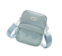 Bolso de hombro transparente para mujer, estilo japonés, Harajukus Itabag, teléfono para visualización de pines, bandolera japonesa para mujer, mensajero transparente, Blue, One Size