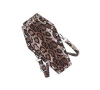 Bolso de hombro unisex vintage con diseño de ataúd, de piel sintética, compacto, uso diario, estilo elegante, con varios bolsillos, marrón